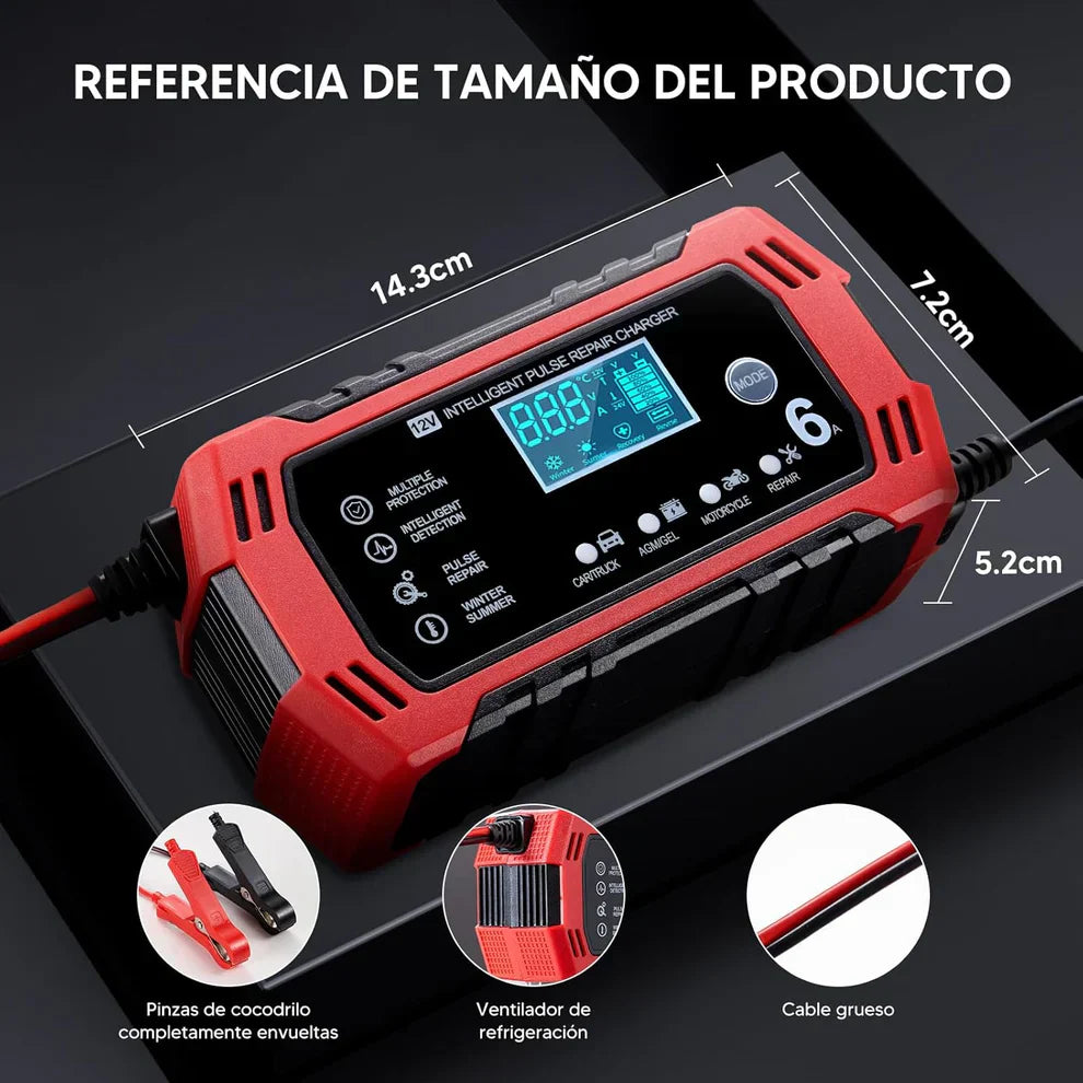 SmartCharge™ ⚙️ - Carga rápida y protección total (12V - 6A)⚡🔥